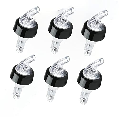 Chabrias Ltd 6 Pack 50ml Clear Measured Liquor Bottle Pourers UK Made – Quick Shot Spouts for Spirits, Wine, Cocktails, Home Bar & Kitchen Use Bar Spirit Pourer