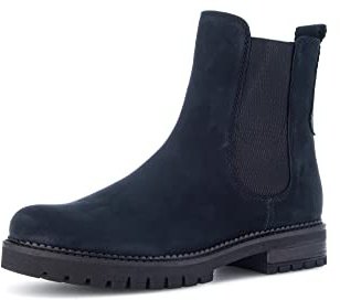 Gabor Damen Chelsea Boots, Frauen Stiefeletten,Wechselfußbett,Komfortable Mehrweite (H),uebergangsschuhe,Nightblue(Flausch),40.5 EU / 7 UK