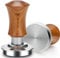 YMWVH Premium Espresso Tamper mit Base Ripple 51mm - Kaffeestampfer aus Edelstahl mit formschönem Walnuss-Griff - Espresso-Stampfer für vollmundigen Genuss