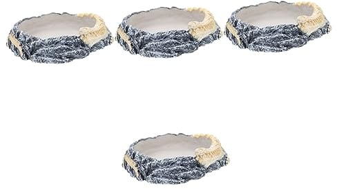 iplusmile 4 Stück Schildkröten-trinkbecken Snack-zubehör Praktische Wasserschale Wassernapf Für Reptilien Praktischer Reptiliennapf Tier Harz Fortschrittlich Ausrüstung