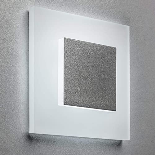 SET LED Treppenbeleuchtung Premium SunLED Pyramid Small 230V 1W Echtes PlexiGlas Treppenlicht mit Unterputzdose Beleuchtung Wandeinbauleuchte (ALU: Silbergrau; LICHT: Kaltweiß, 10 Stück)