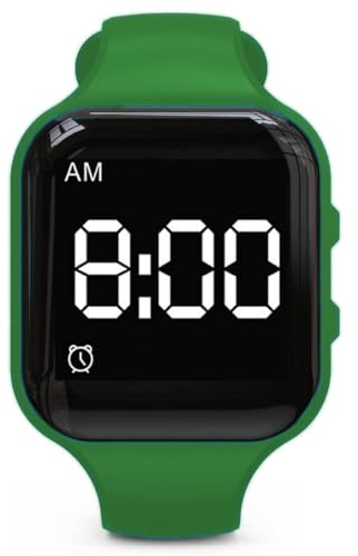 Vibrationsalarmuhr Wasserdicht Wake Up Uhr Leise Medizinische Erinnerungsuhr - mit Timer und 15 täglichen Alarmen (Dunkelgrünes Quadrat - Wasserdicht)