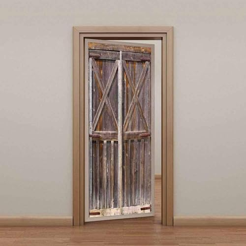 3D Türaufkleber 90X200Cm Retro-Nostalgische Holztür Türtapete Selbstklebend Türposter - Fototapete 3D Effekt Türfolie Poster Tapete Wandtattoo Diy Selbstklebende Wandbild Pvc Wasserdichte Tapete