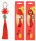Lot de 3 pendentifs porte-bonheur en forme de nœud chinois avec perle de visage d'opéra de Pékin et pompon rouge à suspendre pour le Nouvel An chinois, la richesse et la bonne fortune, cadeau pour la