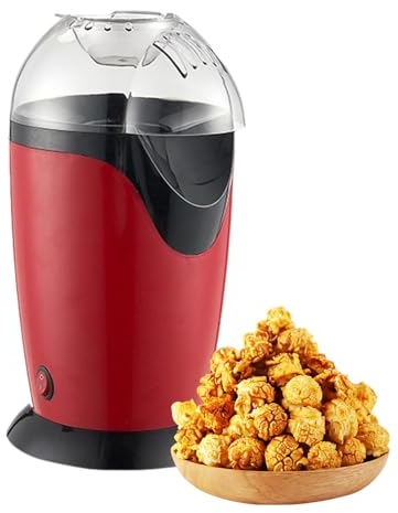 Lumiscent Popcorn Maker, Hot Air Popper Automatic Popcorn Machine, Popcorn Machine With Hot Air Circulation For Home, College Dorm, Kids Adults, And Kitchens (RED)