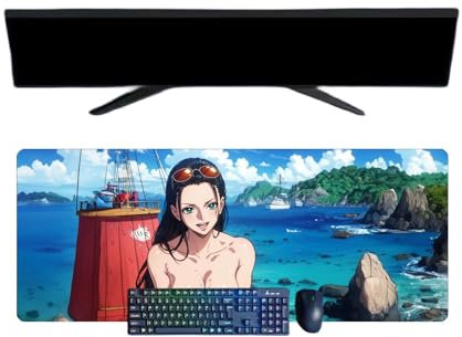 ButkUs One Piece Nico Robin XXL Multifunction Anime Gaming Mouse Pad, 800 x 300 mm, Waterproof Gaming Keyboard Mouse Mat and 3 mm Non-Slip Rubber Base Textured Surface
