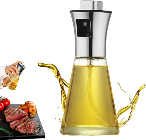 ChioSun Öl Sprayer Flasche, 200ml Essig Sprayer Spender, Dressing Spray Grilling Olivenöl Glasflasche, für Küche Kochen Salat Brot Backen BBQ (200ml Kegel)