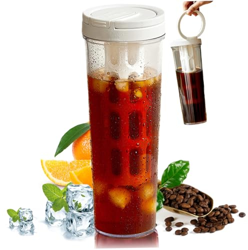 Hperu Bouteille d'infusion à Froid, pichet d'infusion à Froid 34 oz de cafetière à Froid à la Fuite de Fuite de Fuite de Bouteille à Froid