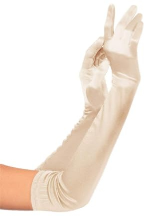 Lange Abendhandschuhe aus Satin – Braut-Kostüm-Handschuhe, Hochzeit, Abschlussball, Oper, Ellenbogen-Handschuhe, 1920er-Jahre-Stil für Damen