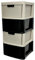 SIDSONS Large Storage Drawers Unit Rattan Effect Plastic 4 Drawers Tower Home & Kitchen Office Garage Storage School Modular Storage Cabinet Mushroom/Black (H)82cm (W)39cm (D)39cm
