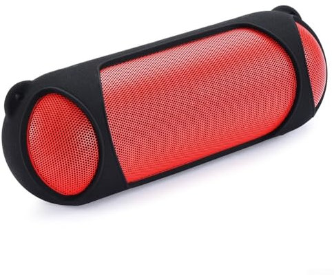 ZYWUOY Tragbare Silikon-Tasche für Lautsprecher, kabellose Lautsprecher-Schutzhülle mit Schultergurt für Beats Pill-Lautsprecher (schwarz)