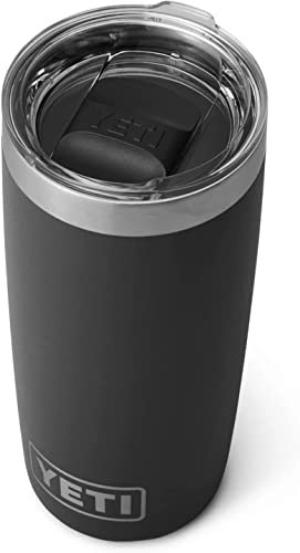 YETI Rambler Tumbler, Vakuumisolierter Edelstahl-Tumbler mit MagSlider-Deckel, Black, 10 oz (296 ml)