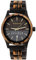Holzwerk Germany Handgefertigte Herren-Uhr Öko Natur Holz-Uhr Holz Armband-Uhr Braun Gold Schwarz Zebra Bunt Muster Analog Quarz-Uhr Datum und Wochentag Anzeige
