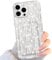 NITITOP Compatible with iPhone 13 Pro Case Clear with Card Holder Cute Bowknot Ribbon Heart Pattern for Women Girls Bow Soft TPU Shock-absorbing Wallet Case Protective Cover - White