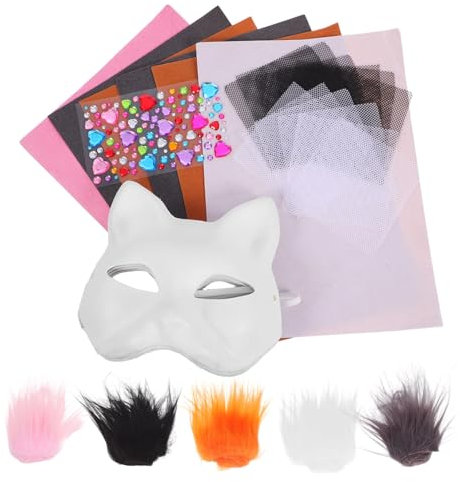 Warmhm 1 Satz Katzenmasken-Set Partymasken Massenmasken Cartoon-Hundehütte Make-up-Masken Katzenmaske Set DIY-Masken-Set halbe Katzenmaske Katzen-Maskerade-Maske Plastik