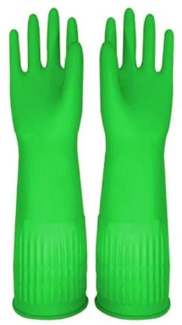 Rubber Gloves,Rubber Gloves 2Pairs Reusable Rubber Gloves for Dishes Natural Rubber Dishwashing Gloves Waterproof Dishwashing Gloves Non-slip Dishwashing Gloves(Red,Small)(Green,L)