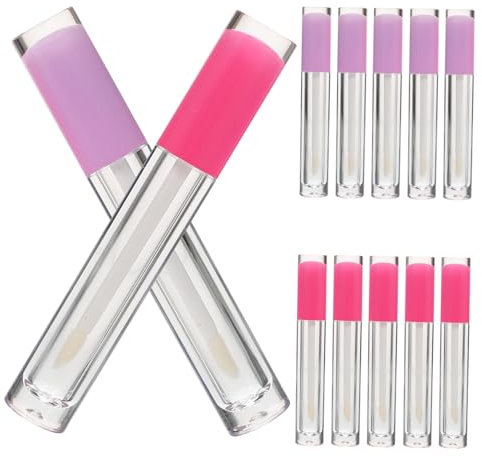 Ipetboom 12piezas Tubos De Brillo Labial De Envases Vacíos Para Bálsamo Labial Material Plástico Fácil Transportar