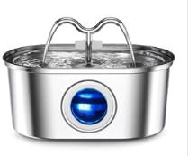 PQETBV Fontaine pour Chat en Acier Inoxydable 3.2L, Distributeur d'eau Automatique pour Chat avec Éponge et Filtre à Charbon pour Chats, Chiens, Animaux
