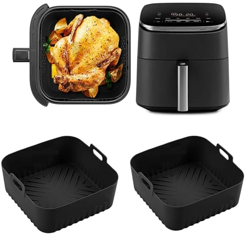 Square Air Fryer Silicone Liners For Ninja AF180 AF181 AF140 AF141 Reusable Non-Stick Basket Silicone Mold for Philips HD9270 Baking Airfryer Accessories
