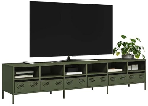 EMYRLXQW Entertainment Centres & TV Stands-TV Cabinet Olive Green 202x39x43.5 cm Cold-rolled Steel
