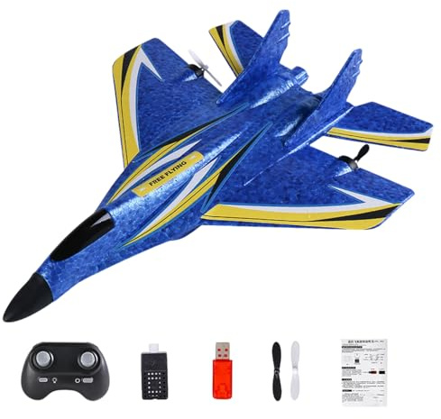 Générique Fjärrstyrt flygplan - 11,42 RC-flygplan | RC-flygplan för | 322 G PP dubbel motor med LED-lampor, 2,4 GHz-kontroll, svängande stunts, anti-kollisionsnäsa för nybörjare