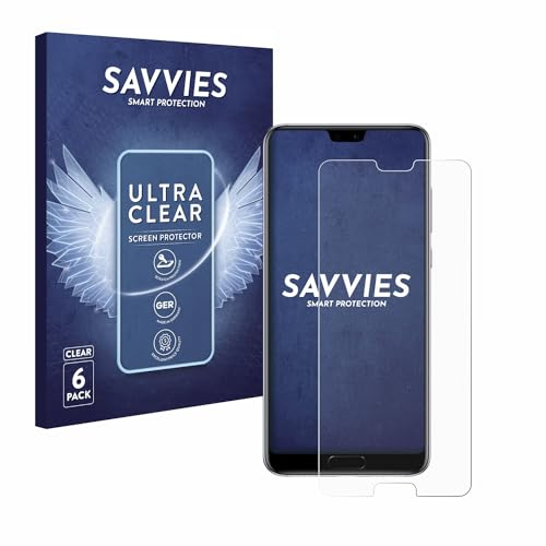 Savvies 6 Stück Schutzfolie für Huawei P20 Pro Displayschutz-Folie Ultra-Transparent