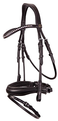 BR Trense Anatomical, Vollblut Cob, schwarz, Swarovski Kristalle Silber, € 159,95