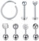 AVYRING 16G Helix Chirurgenstahl Tragus Cartilage Rook Stud Ohr Nase Lippe Ringe Septum 7 Stück - Silber