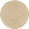 vidaXL Teppich Handgefertigt mit Spiralen-Design Wohnzimmerteppich Jute Teppich Kurzflor Handwebteppich Naturteppich Geflochten Weiß 90 cm