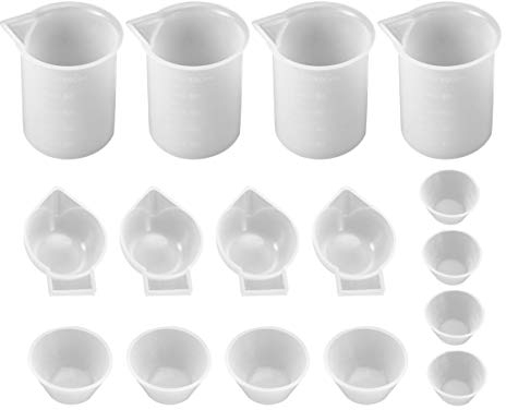 Supvox 16 Pcs Silicone Measuring Cups for Resin,Silicone Mixing Cups DIY Glue Tools Cup for Epoxy Resin Casting Molds Slime Art Waxing