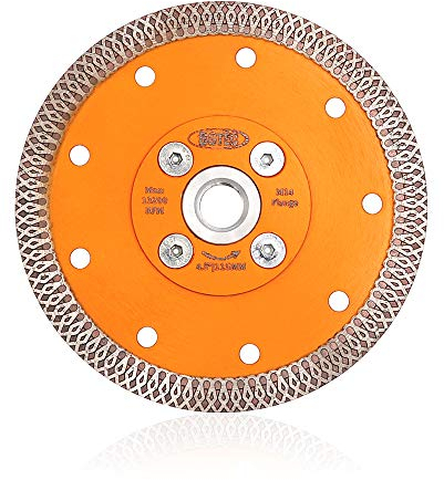 BGTEC 115MM X Mesh Turbo Diamantklingen-Trennscheibe mit Flansch M14 für Fliesen Keramik Porzellan Marmor