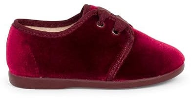 Pisamonas Zapato Terciopelo Cordón Faya Talla 25 Color Burdeos