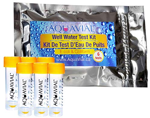 AquaVial Wassertest Schnelltest für Trinkwasser - 6er-Pack auf E.coli bzw. Coliforme Bakterien Nachweis | Hochempfindlicher Wasserqualität-Tester für Brunnen- und Leitungswasser für Heimgebrauch