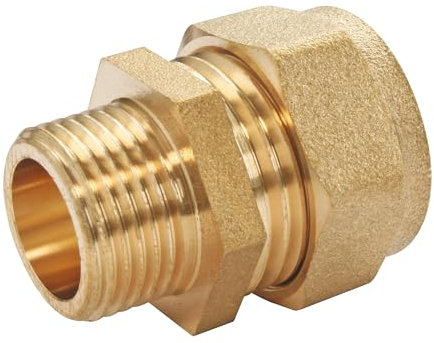SOMATHERM FOR YOU, Raccord laiton à compression pour tube cuivre Ø14, mâle 20/27 - Idéal pour plomberie, réseaux d'eau sanitaire et chauffage, étanchéité filet ou joint plat
