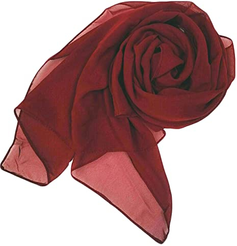 WANSSY® moderner Chiffonschal leichter Schal Hochzeit Abendkleid Stola Tuch (Weinrot)