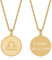 TIMANDO Damen Sternzeichen Kette Waage mit Gravur, Personalisierte Halskette mit Namen in goldfarben, Horoskop Anhänger, Geburtstagsgeschenk