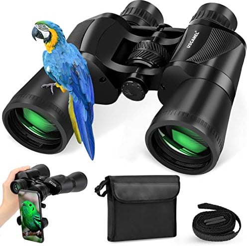 USCAMEL Binocolo Professionale Potente per Adulti: Binocolo 20x50 Professionale Alto Ingrandimento - Prisma BaK-4 e Lente FMC Binocoli con Adattatore Telefonico per Birdwatching Caccia Escursionismo