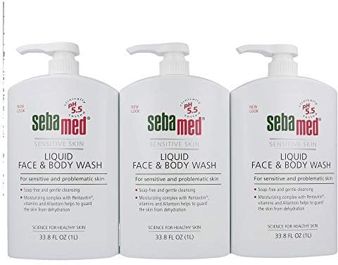 SEBAMED seba med Liquido Viso e Body Wash, per Pelle Sensibile Bottiglia da 33,8 Once Fluide (confezione da 3)…