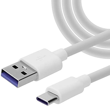 iCatchy For Samsung Galaxy A16 5G / 4G USB Type C Cable, White – Reversible Connectors, Male to Micro Type C USB Cord, 5A Supercharge, Fast Charging Cable Lead Data Transfer Charger Power Cord Lead