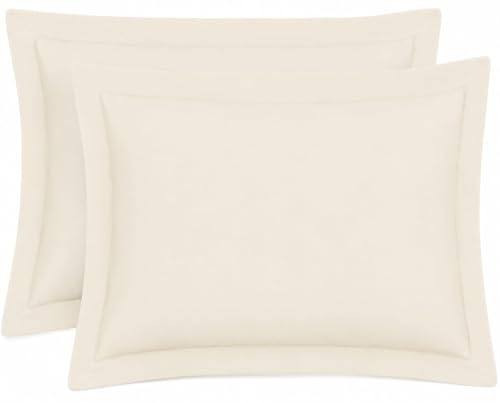 Night Zone Pillow Cases 200 Thread Count Egyptian Cotton Pillowcases 2 Pack Soft Cozy and Breathable Envelope Closure Cotton Pillow Cases 50x75 cm (Oxford Pillow Cases, Cream)