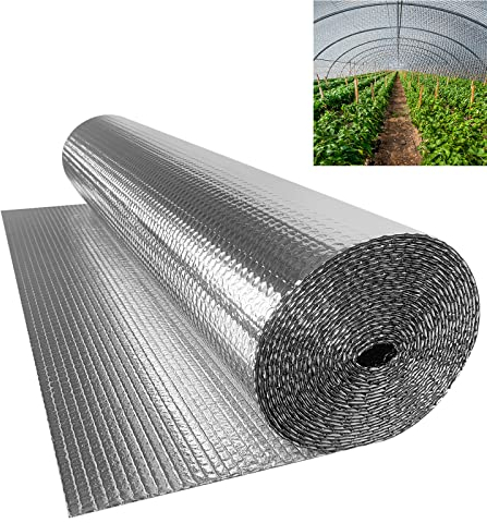 YRHome 10㎡ Isolierfolie Dämmfolie 1x10m Reflexionsfolie Heizung Alu Isoliertapete Aluminium Thermofolie Heizkörper 3-4mm Dicke Isolierungsfolie Wärmedämmung Wärmehaltung