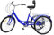 EurHomePlus 24 Zoll 7-Gang Faltbar Dreirad Erwachsene 3-Rad Fahrrad Klappbar mit Korb Blau für Erwachsene, Senioren usw