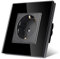 TAWOIA Schuko Steckdose,EU-Standard 1 Fach Steckdose Glas Unterputz Steckdose,Steckdosen mit Kristall Glas Platte Wandsteckdosen Schwarz 86 * 86mm