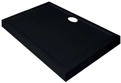Novellini Olympic Duschtasse hoch, Größe 100 x 70 cm, Höhe 11,5 cm, Farbe Schwarz, rechteckige Form, Installation für Boden, glatte Oberfläche, Material: Acryl