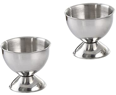 HOMSFOU 2pcs Egg Storage Container Plant Tray Fridge Egg Tray Egg Display Stand Egg Stand Holder Egg Tray Holder Egg Tray for Plant Stand Egg Holder Egg Cup Four Piece Set Stainless Steel