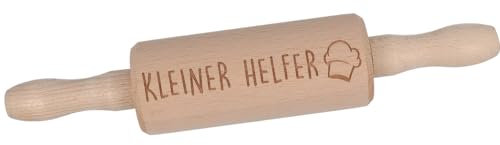 Spruchreif | Kindernudelholz mit Gravur | Teigroller für Kinder | Backen | Plätzchen Teigausroller als Backzubehör | Backrolle aus Holz | Geschenk für Kinder | Backen mit Kindern