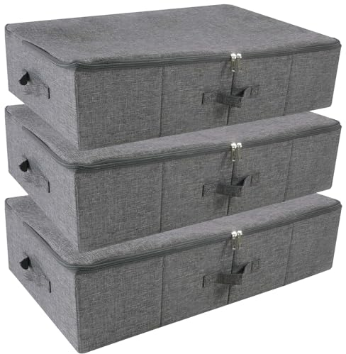 iwill CREATE PRO Cajas de almacenamiento rígidas plegables lavables con tapa con cremallera para ropa, ropa, mantas para dormitorio, dormitorio universitario, armario, cestas de estantes, paquete de