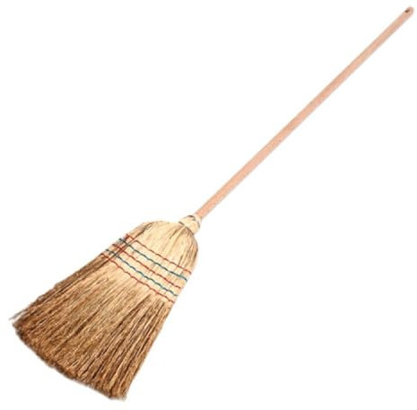 NAKA Besen Aus Reisstroh Holz Reisstrohbesen Mit Stiel Strohbesen Für Garten Reisbesen Outdoor Gartenbesen 5-Naht 130 cm