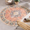 FRAAI | Home & Living In- & Outdoor Teppich Rund - Kairo Medaillon Terra Dunkelblau - Wetterfest - Polypropylen - Flachgewebe - Wohnzimmer, Esszimmer, Balkon, Garten/Terrasse - Terrasse - Rug
