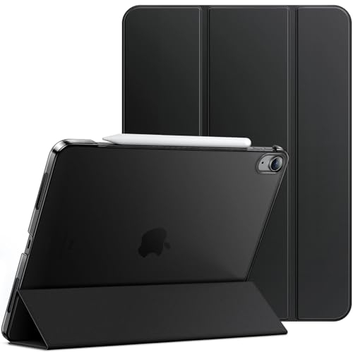 JETech Hülle für iPad Air 13 Zoll M3/M2 (2025/2024), Dünn Standfuß Hart Rückenschale Smart Abdeckung mit Auto Wachen/Schlafen (Schwarz)